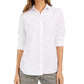 Charter Club Women's Faux-Pearl Shirt White Size Extra Small