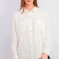 Charter Club Women's Solid Corduroy Shirt White Size Extra Large