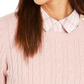 Charter Club Women's Cable-Knit Button-Trim Sweater Black Size Large