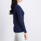 Charter Club Women's Cable-Knit Button-Trim Sweater Blue Size Large