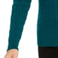 Charter Club Women's Cable-Knit Button-Trim Sweater Green Size Large