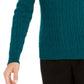 Charter Club Women's Cable-Knit Button-Trim Sweater Dark Green Size Extra Small