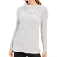 Charter Club Women's Patchwork Stitch Asymmetrical Collar Sweater White Size X-Small