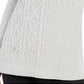 Charter Club Women's Patchwork Stitch Asymmetrical Collar Sweater White Size X-Small