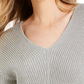 Charter Club Women's Cotton Textured V-Neck Sweater Black Size Large