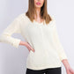 Charter Club Women's Petite Cotton Ribbed Cuffed Sweater White Size Medium
