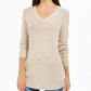 Charter Club Women's Marled Knit Tunic Sweater Beige Size Large
