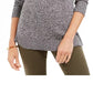 Charter Club Women's Marled-Knit Tunic Sweater Black Size Large