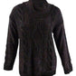 Charter Club Women's Cowl Neck Cable Knit Glitter Sweater Black Size X-Large