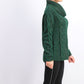 Charter Club Women's Cowl Neck Cable Knit Glitter Sweater Green Size Small