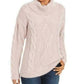 Charter Club Women's Cowl-Neck Cable-Knit Glitter Sweater Pink Size X-Small