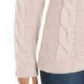 Charter Club Women's Cowl-Neck Cable-Knit Glitter Sweater Pink Size X-Small