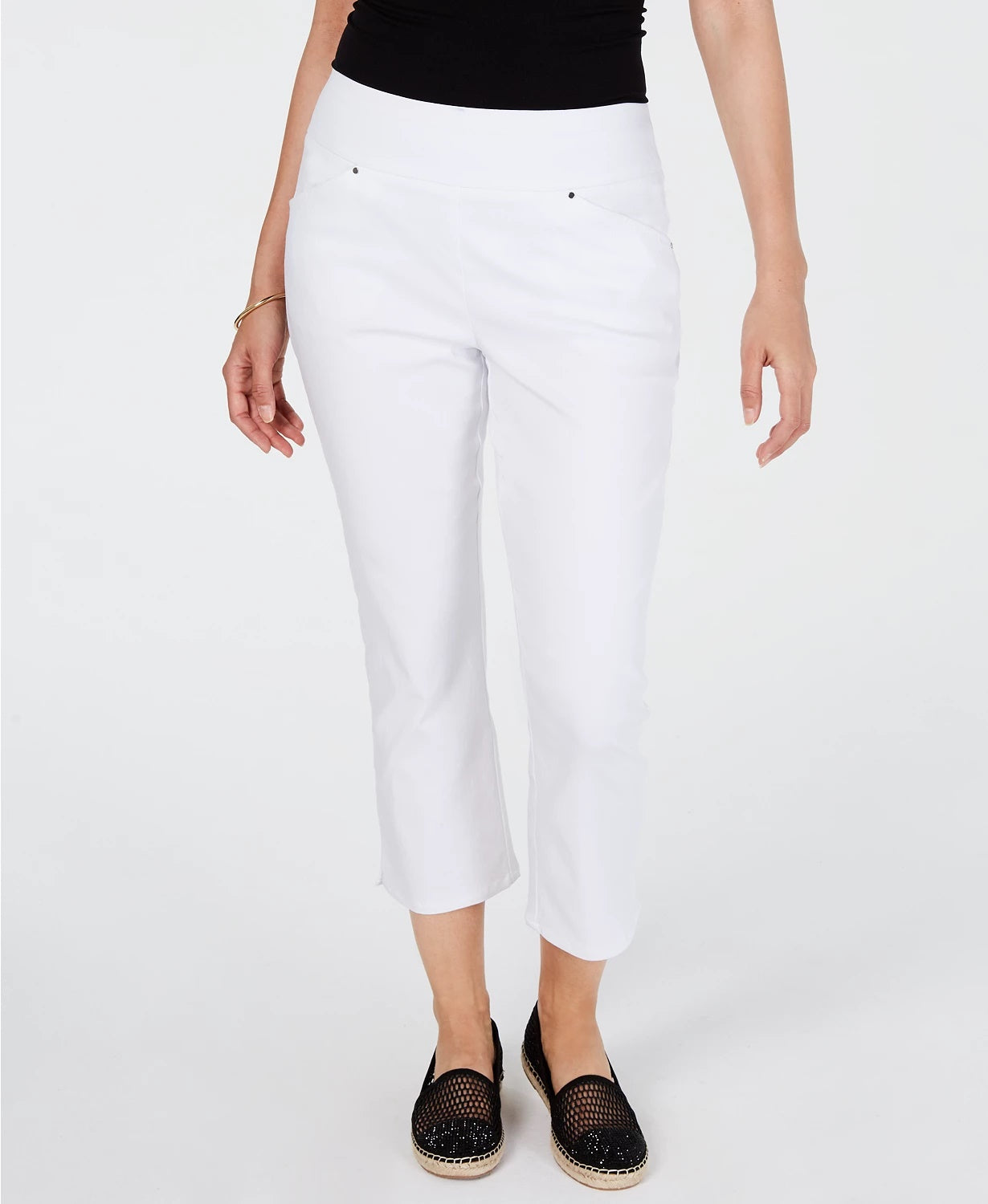 INC International Concepts Women's Curvy Pull-On Skinny Cropped Pants Beige Size 6