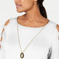 JM Collection Women's Asymmetrical-Hem Ladder-Sleeve Top White Size Small