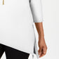 JM Collection Women's Asymmetrical-Hem Ladder-Sleeve Top White Size Small