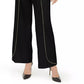 INC International Concepts Women's Crepe Studded Wide Leg Pants Black Size X-Large