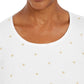 Karen Scott Women's Petite Glitter Star Print Shirt  White Size Petite