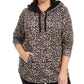 Ideology Women's Plus Size Printed Round-Hem Hoodie Beigekhaki Size 1X