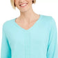 Karen Scott Women's Cotton Cable-Knit Sweater Blue Size Large