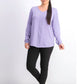 Karen Scott Women's Cotton Cable Knit Sweater  Purple Size Small