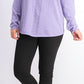 Karen Scott Women's Cotton Cable Knit Sweater  Purple Size Small