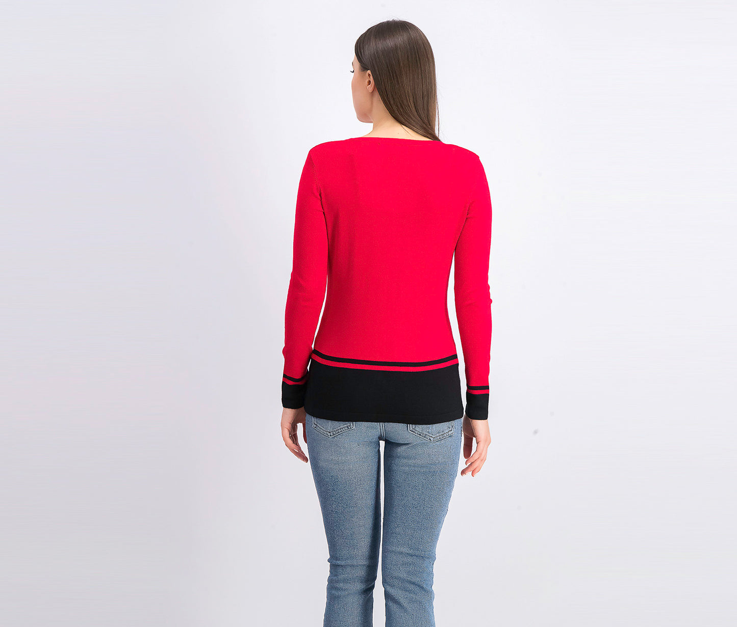 Karen Scott Women's Colorblocked Hem Cardigan Red Size Petite Medium