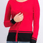Karen Scott Women's Colorblocked Hem Cardigan Red Size Petite Medium