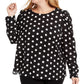 Alfani Women's Plus Size Polka-Dot Top Black Size 1X