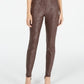 INC International Concepts Women's Petite Metallic Python-Embossed Skinny Pants Brown Size 12 P