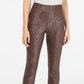 INC International Concepts Women's Petite Metallic Python-Embossed Skinny Pants Brown Size 12 P