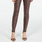 INC International Concepts Women's Petite Metallic Python-Embossed Skinny Pants Brown Size 12 P