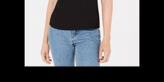 Bar III Women's Lace Trim Crisscross Camisole Black Size X-Large