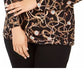 INC International Concepts Women's Printed Zip Surplice Blouse Black Size 4X