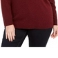 INC International Concepts Women's Plus Size Embellished Keyhole Sweater Red Size 1X