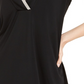 Alfani Women's Embellished V Neck Top Black Size Large