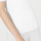 Maison Jules Women's Crewneck Elbow-Sleeve Top  White Size Large