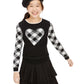 Charter Club Big Girls Buffalo Check Family Sweater Black Size Medium