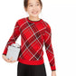 Charter Club Big Girl's Plaid Family Sweater Red Size X-Large