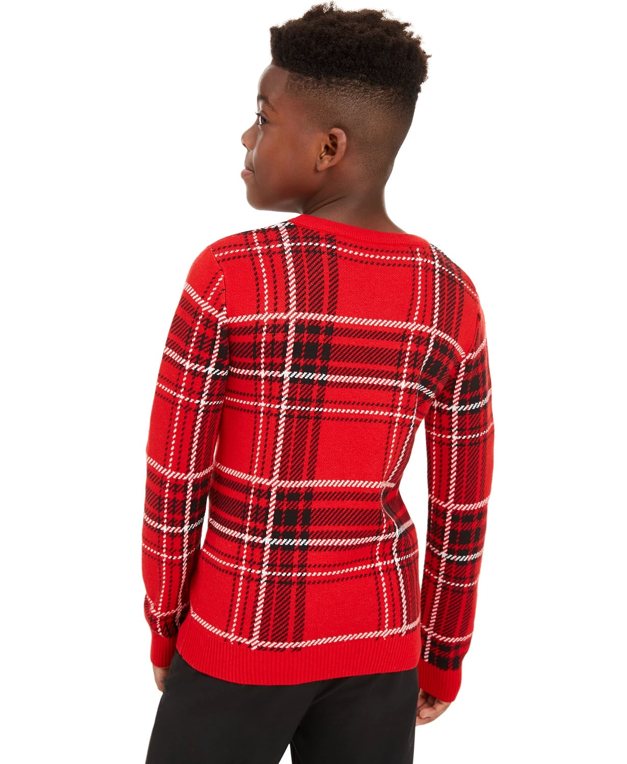 Charter Club Big Boys Plaid Family Sweater Red Size X-Large