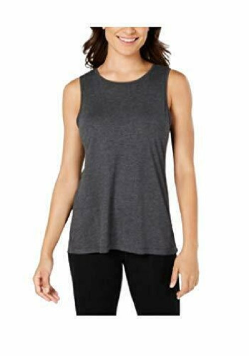 Ideology Women's Tie-Back Tank Top Dark Gray Size Small