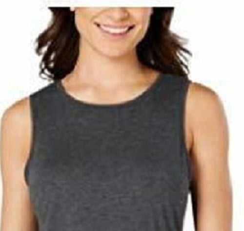 Ideology Women's Tie-Back Tank Top Dark Gray Size Small