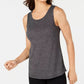 Ideology Women's Mesh-Back Tank Top Dark Gray Size Small