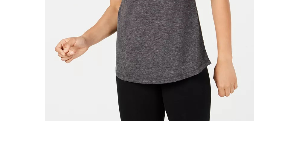 Ideology Women's Mesh-Back Tank Top Dark Gray Size Small