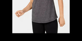 Ideology Women's Mesh-Back Tank Top Dark Gray Size Small