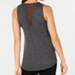 Ideology Women's Mesh-Back Tank Top Gray Size X-Small