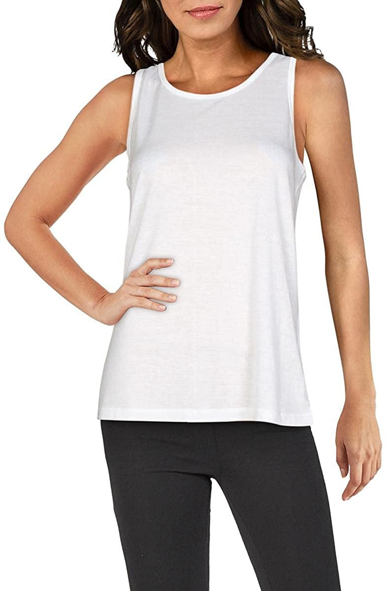 Ideology Women's Mesh-Back Tank Top White Size X-Small