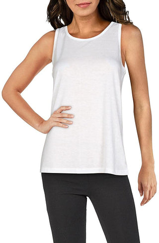 Ideology Women's Mesh-Back Tank Top White Size X-Small
