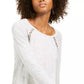 INC International Concepts Women's Peekaboo Grommet Sweater Gray Size Large