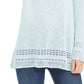 Style & Co Women's Pointelle Trim Marled Tunic Sweater Green Size X-Large