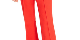 Bar III Women's Cropped Kick Flare Pants Red Size 2